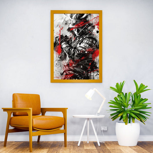 Japanese Samurai Red Asian Style Poster | Wall Art for Home & Office | High-Quality Print - High-Quality Visual Display