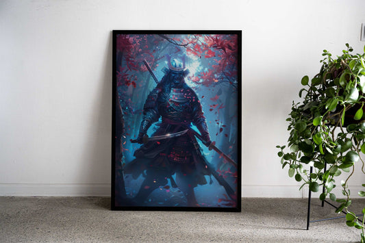 Japanese Samurai in Forest Asian Style Poster | Wall Art for Home & Office | High-Quality Print - High-Quality Visual Display
