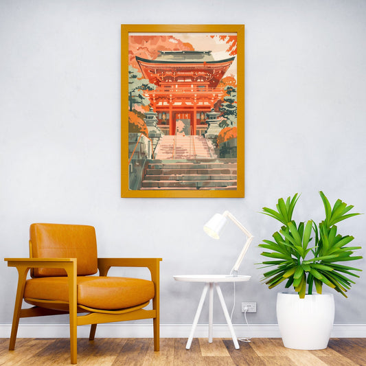 Japanese Shinto Temple Asian Style Poster | Wall Art for Home & Office | High-Quality Print - High-Quality Visual Display