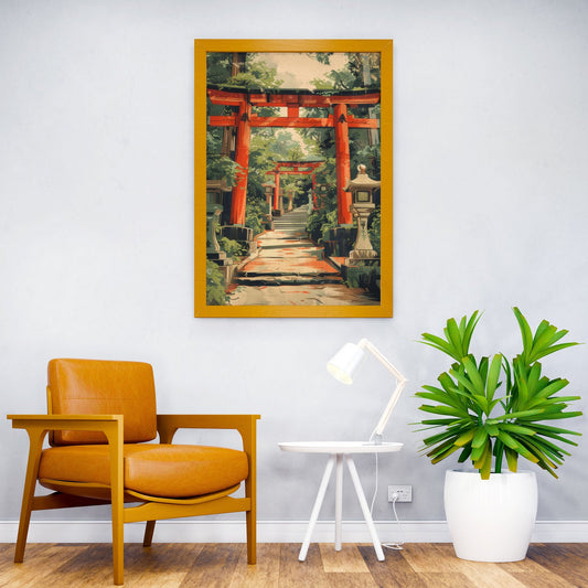 Japanese Shrine Pathway Asian Style Poster | Wall Art for Home & Office | High-Quality Print - High-Quality Visual Display