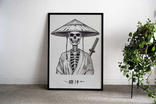 Japanese Skeleton Samurai Asian Style Poster | Wall Art for Home & Office | High-Quality Print - High-Quality Visual Display