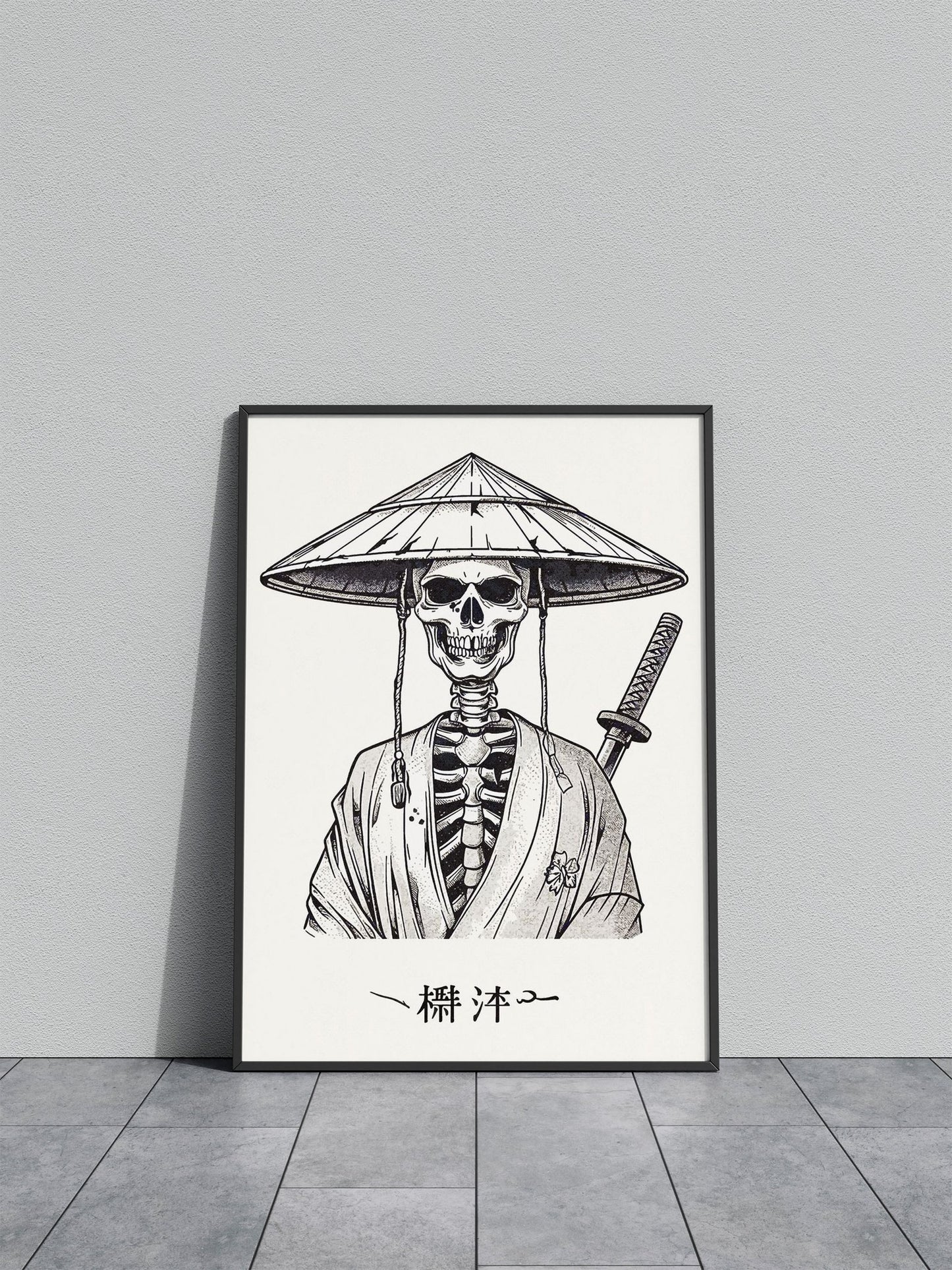 Japanese Skeleton Samurai Asian Style Poster | Wall Art for Home & Office | High-Quality Print