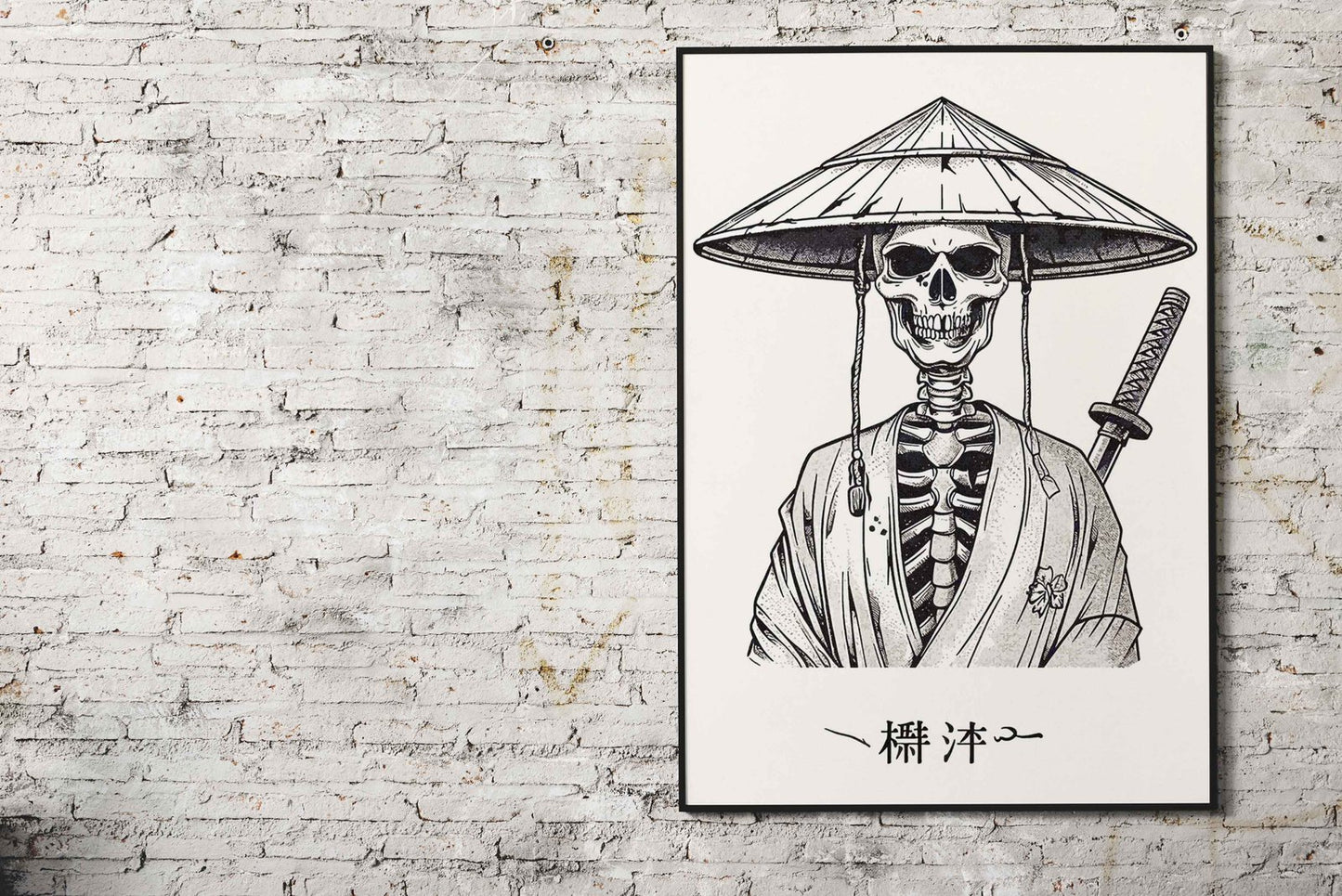 Japanese Skeleton Samurai Asian Style Poster | Wall Art for Home & Office | High-Quality Print