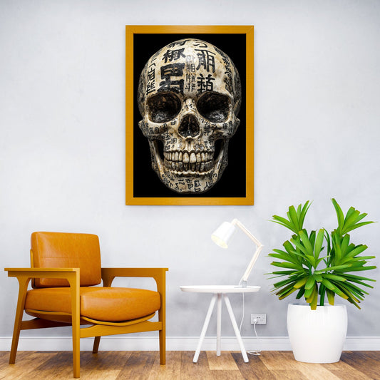 Japanese Skull with Kanji Asian Style Poster | Wall Art for Home & Office | High-Quality Print - High-Quality Visual Display