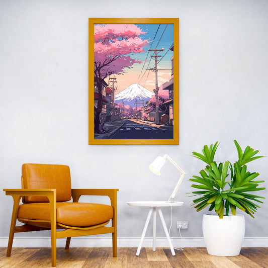 Japanese Street Sakura Asian Style Poster | Wall Art for Home & Office | High-Quality Print - High-Quality Visual Display