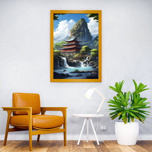 Japanese Temple Anime Asian Style Poster | Wall Art for Home & Office | High-Quality Print - High-Quality Visual Display