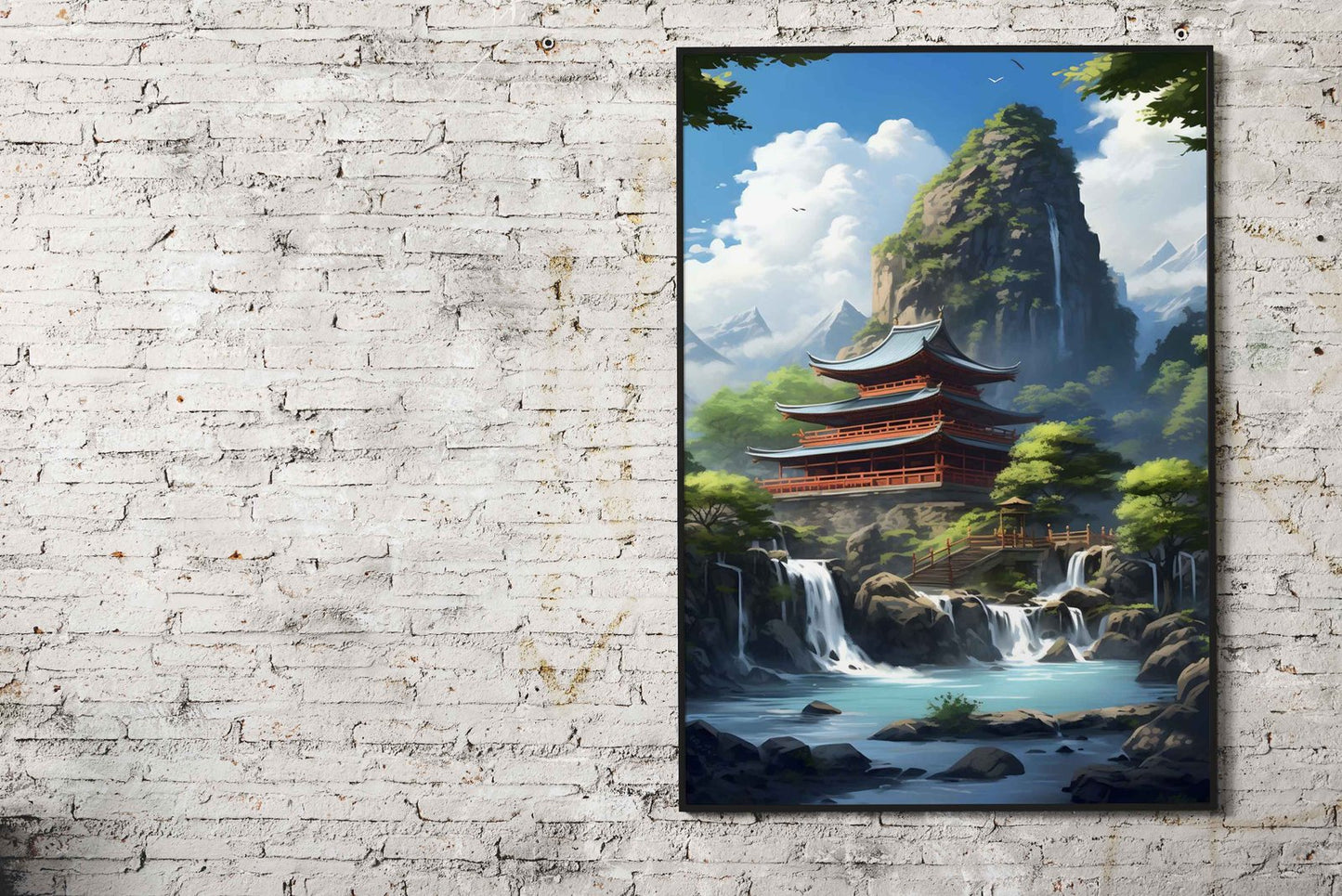Japanese Temple Anime Asian Style Poster | Wall Art for Home & Office | High-Quality Print