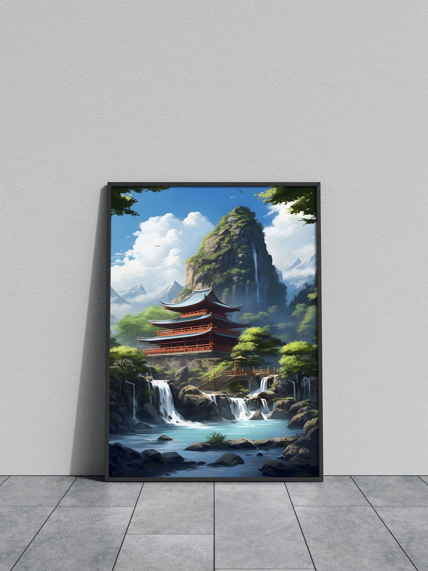 Japanese Temple Anime Asian Style Poster | Wall Art for Home & Office | High-Quality Print