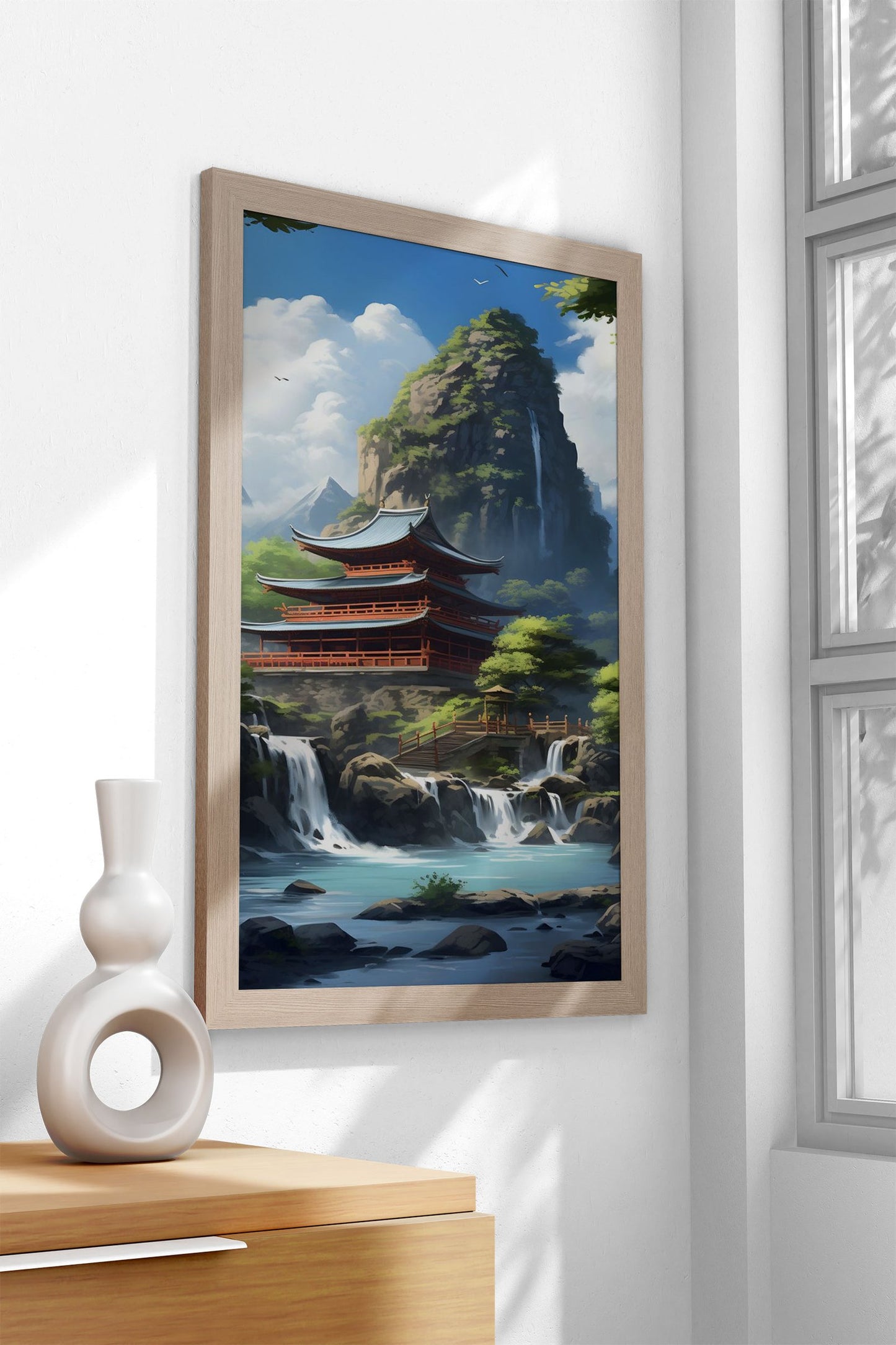 Japanese Temple Anime Asian Style Poster | Wall Art for Home & Office | High-Quality Print
