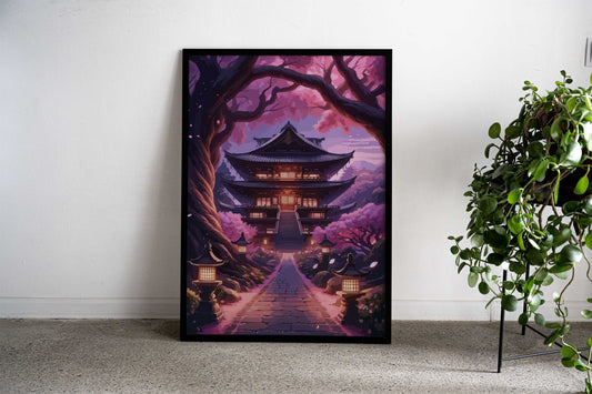 Japanese Temple Art Asian Style Poster | Wall Art for Home & Office | High-Quality Print - High-Quality Visual Display