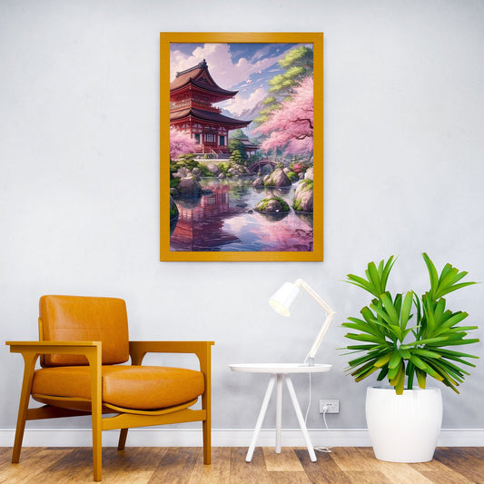 Japanese Temple Garden Asian Style Poster | Wall Art for Home & Office | High-Quality Print - High-Quality Visual Display