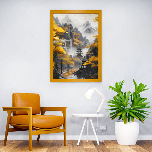 Japanese Temple Ginkgo Asian Style Poster | Wall Art for Home & Office | High-Quality Print - High-Quality Visual Display