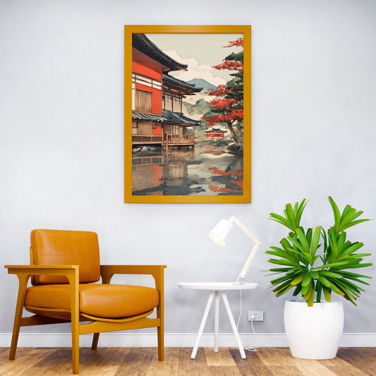Japanese Temple Landscape Asian Style Poster | Wall Art for Home & Office | High-Quality Print - High-Quality Visual Display