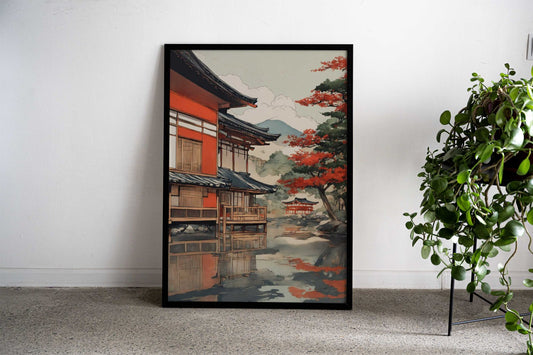 Japanese Temple Landscape Asian Style Poster | Wall Art for Home & Office | High-Quality Print - High-Quality Visual Display