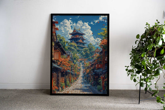 Japanese Temple Pagoda Asian Style Poster | Wall Art for Home & Office | High-Quality Print - High-Quality Visual Display