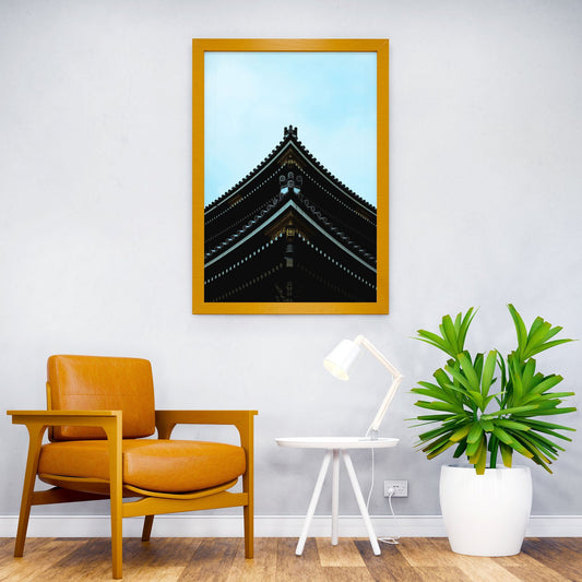 Japanese Temple Roof in Kyoto (Higashi Hongan-ji) Asian Style Poster | Wall Art for Home & Office | High-Quality Print - High-Quality Visual Display