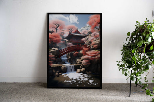 Japanese Temple Asian Style Poster | Wall Art for Home & Office | High-Quality Print - High-Quality Visual Display
