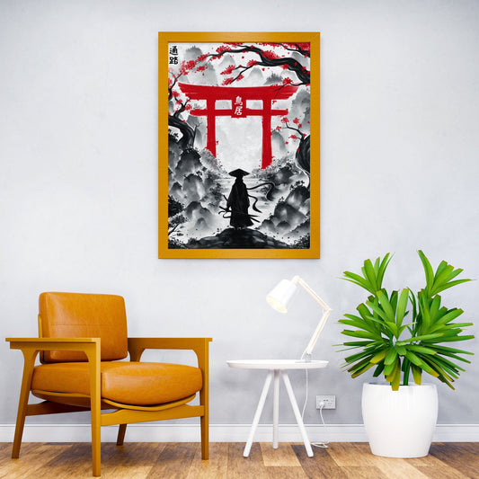 Japanese Torii Ink Wash Asian Style Poster | Wall Art for Home & Office | High-Quality Print - High-Quality Visual Display