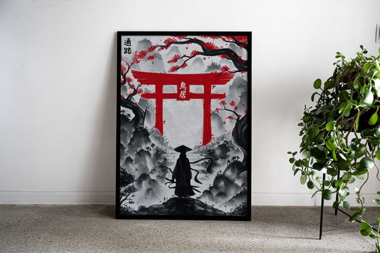 Japanese Torii Ink Wash Asian Style Poster | Wall Art for Home & Office | High-Quality Print - High-Quality Visual Display