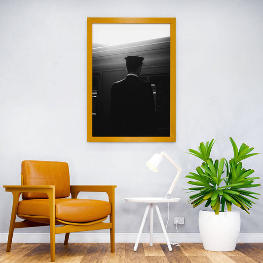 Japanese Train Conductor Silhouette Asian Style Poster | Wall Art for Home & Office | High-Quality Print - High-Quality Visual Display