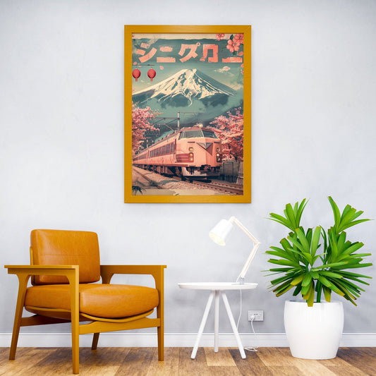 Japanese Train Landscape Asian Style Poster | Wall Art for Home & Office | High-Quality Print - High-Quality Visual Display