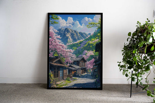 Japanese Village Japan Asian Style Poster | Wall Art for Home & Office | High-Quality Print - High-Quality Visual Display