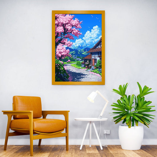Japanese Village Landscape Asian Style Poster | Wall Art for Home & Office | High-Quality Print - High-Quality Visual Display