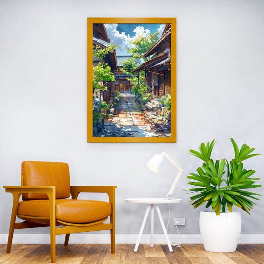 Japanese Village Street Asian Style Poster | Wall Art for Home & Office | High-Quality Print - High-Quality Visual Display