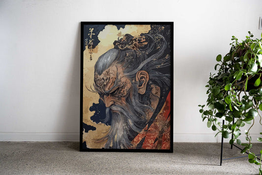 Japanese Warrior Portrait Asian Style Poster | Wall Art for Home & Office | High-Quality Print - High-Quality Visual Display
