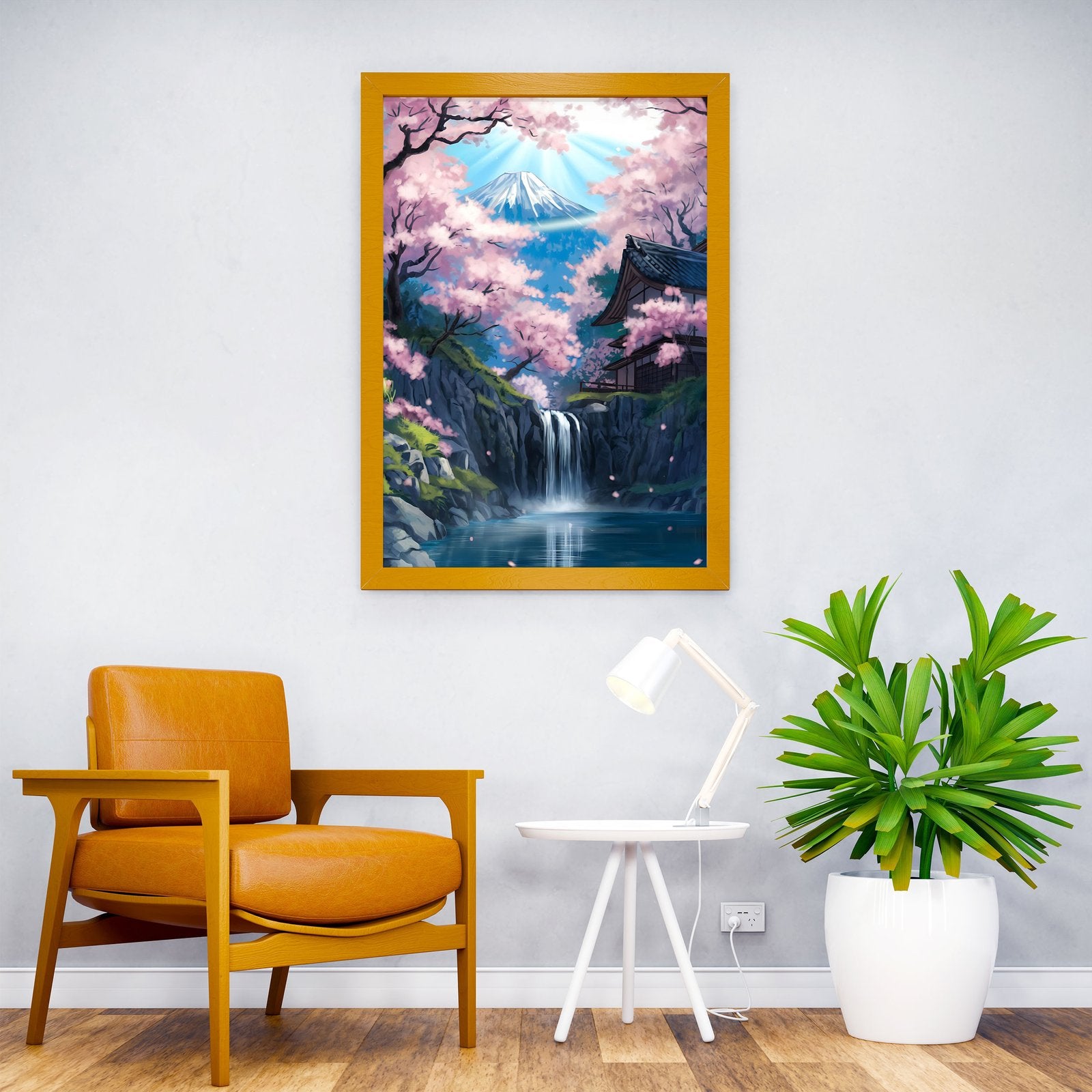 Japanese Waterfall Landscape | Asian Style Wall Art - Multiple Sizes ...