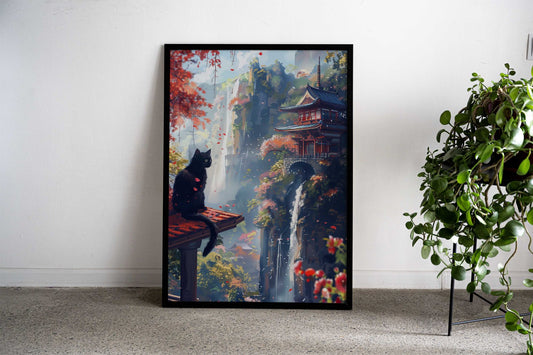 Japanese Waterfalls Asian Style Poster | Wall Art for Home & Office | High-Quality Print - High-Quality Visual Display