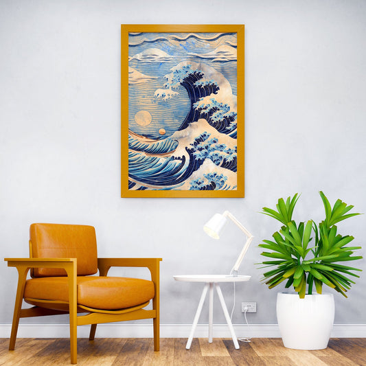 Japanese Waves Art Asian Style Poster | Wall Art for Home & Office | High-Quality Print - High-Quality Visual Display