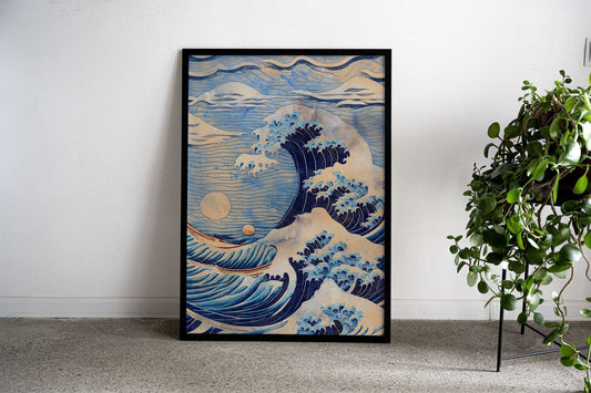 Japanese Waves Art Asian Style Poster | Wall Art for Home & Office | High-Quality Print - High-Quality Visual Display