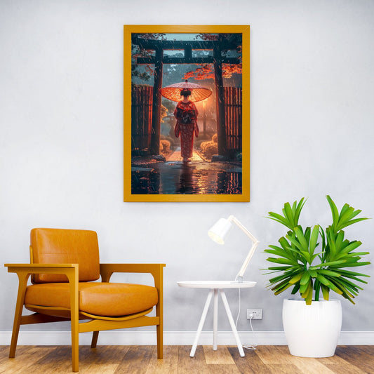 Japanese Woman Umbrella Asian Style Poster | Wall Art for Home & Office | High-Quality Print - High-Quality Premium Wall Art Decor Sticker