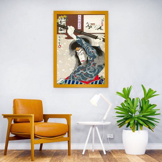 Japanese Woodblock Print Dragon Tattoo Asian Style Poster | Wall Art for Home & Office | High-Quality Print - High-Quality Premium Wall Art Decor Sticker