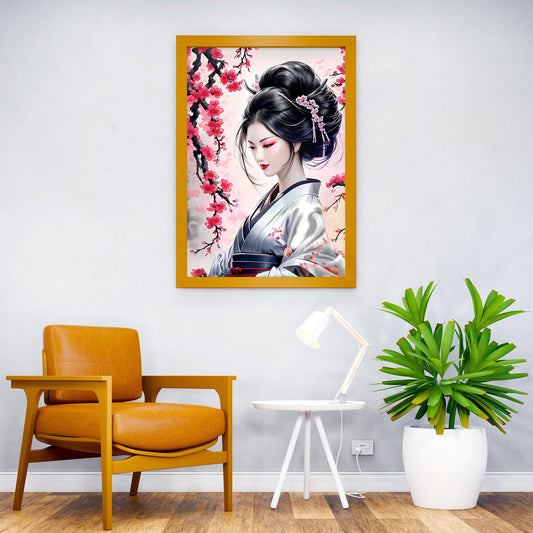 Japanese beautiful geisha Asian Style Poster | Wall Art for Home & Office | High-Quality Print - High-Quality Visual Display