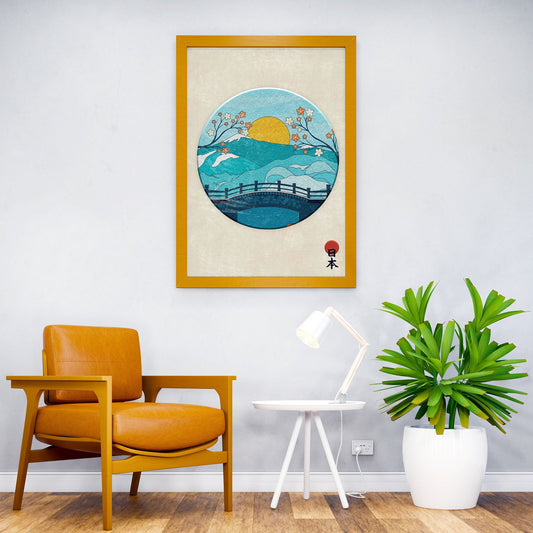 Japanese bridge Hashi Asian Style Poster | Wall Art for Home & Office | High-Quality Print - High-Quality Visual Display