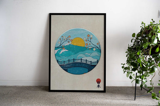 Japanese bridge Hashi Asian Style Poster | Wall Art for Home & Office | High-Quality Print - High-Quality Visual Display