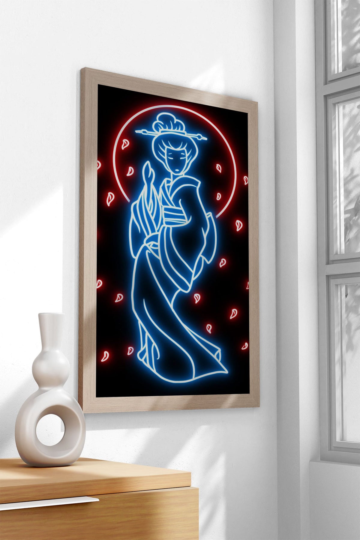 Japanese geisha neon Asian Style Poster | Wall Art for Home & Office | High-Quality Print - High-Quality Visual Display