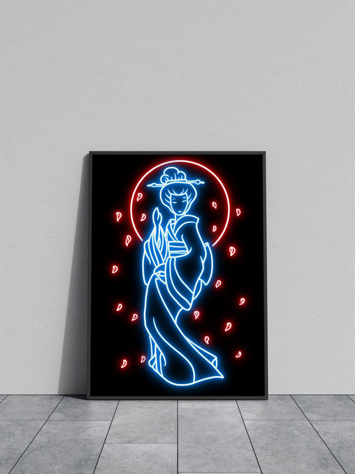 Japanese geisha neon Asian Style Poster | Wall Art for Home & Office | High-Quality Print - High-Quality Visual Display