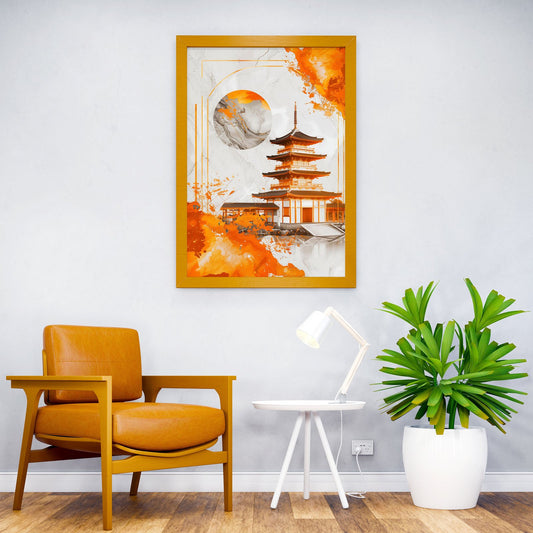 Japanese gold temple Asian Style Poster | Wall Art for Home & Office | High-Quality Print - High-Quality Visual Display