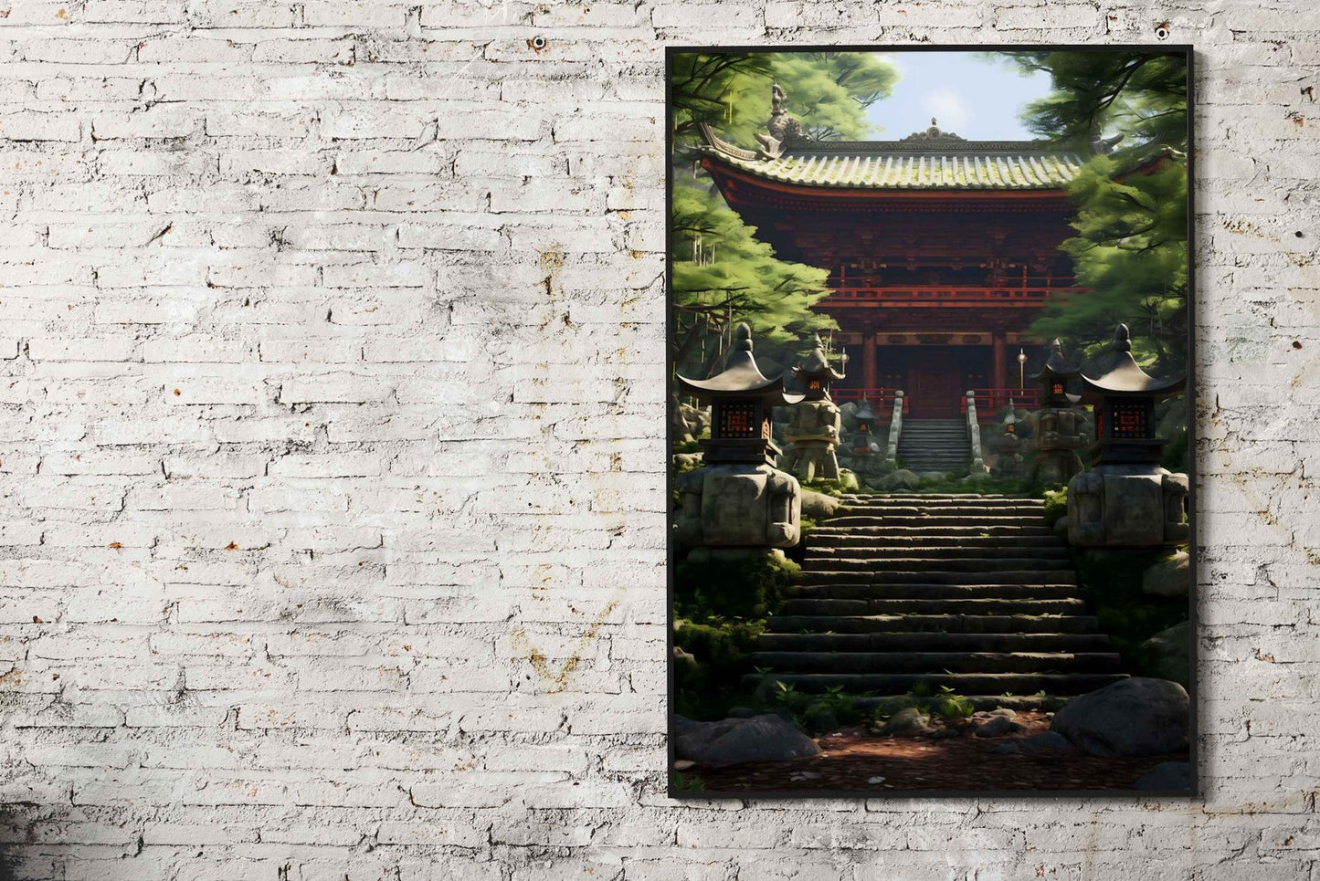 Japanese lanscape temple Asian Style Poster | Wall Art for Home & Office | High-Quality Print