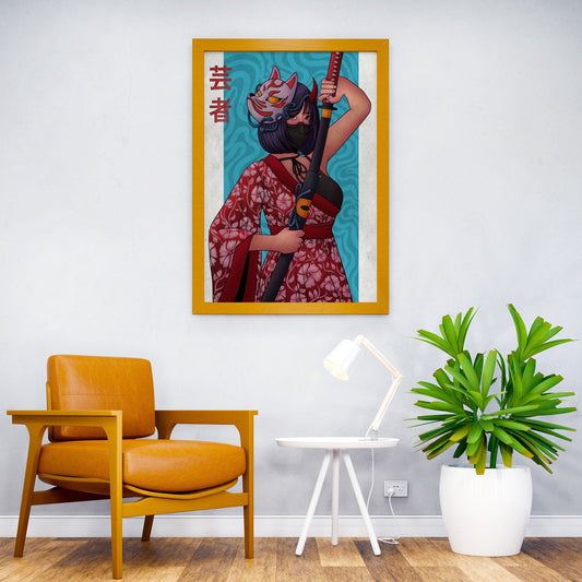 Japanese samurai girl Asian Style Poster | Wall Art for Home & Office | High-Quality Print - High-Quality Visual Display