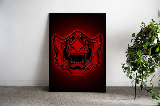 Japanese samurai mask Asian Style Poster | Wall Art for Home & Office | High-Quality Print - High-Quality Visual Display