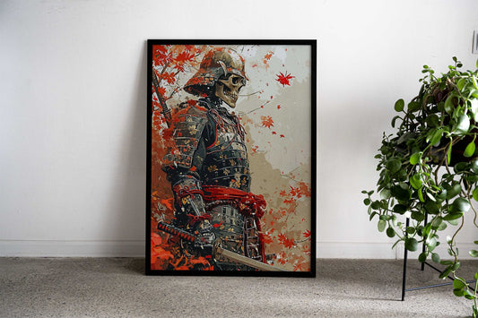 Japanese samurai skeleton Asian Style Poster | Wall Art for Home & Office | High-Quality Print - High-Quality Visual Display