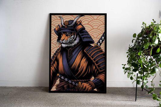 Japanese samurai tiger Asian Style Poster | Wall Art for Home & Office | High-Quality Print - High-Quality Visual Display