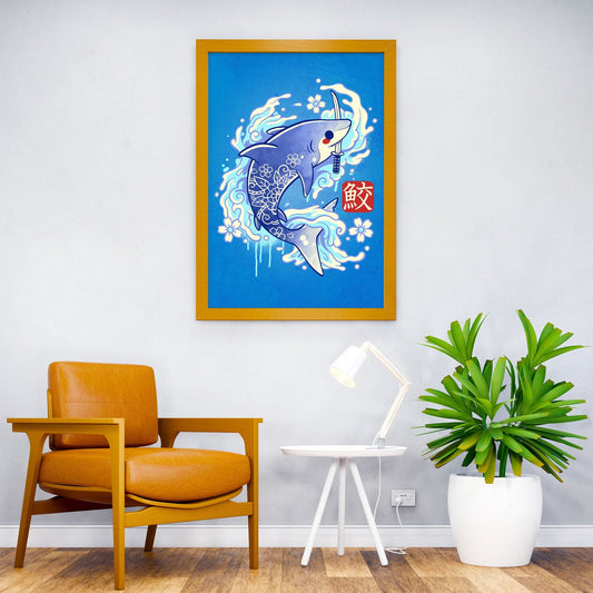 Japanese shark samebito Asian Style Poster | Wall Art for Home & Office | High-Quality Print - High-Quality Visual Display