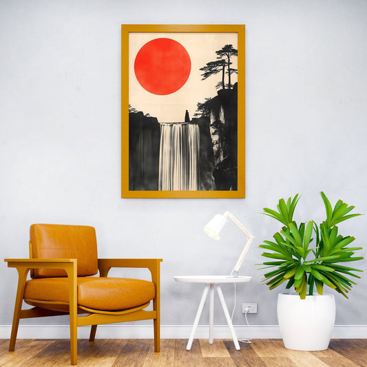 Japanese waterfall Asian Style Poster | Wall Art for Home & Office | High-Quality Print - High-Quality Visual Display