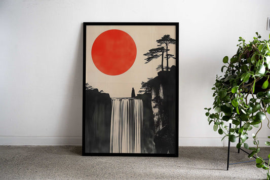 Japanese waterfall Asian Style Poster | Wall Art for Home & Office | High-Quality Print - High-Quality Visual Display