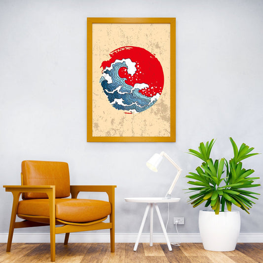 Japanese wave circle art Asian Style Poster | Wall Art for Home & Office | High-Quality Print - High-Quality Visual Display